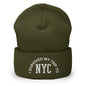 I Survived My Trip to NYC Embroidered Knit Cuffed Beanie - Olive