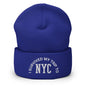 I Survived My Trip to NYC Embroidered Knit Cuffed Beanie - Royal