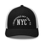I Survived My Trip to NYC Embroidered Mesh Trucker Hat - Black/ White
