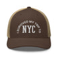 I Survived My Trip to NYC Embroidered Mesh Trucker Hat - Brown/ Khaki