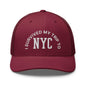 I Survived My Trip to NYC Embroidered Mesh Trucker Hat - Cranberry