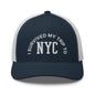 I Survived My Trip to NYC Embroidered Mesh Trucker Hat - Navy/ White