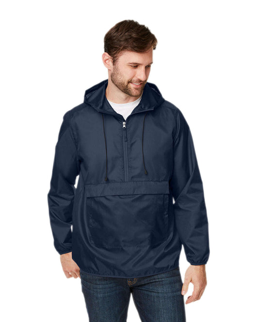 Team 365 Adult Zone Protect Packable Anorak Jacket TT77 - SPORT DARK NAVY / XS - Outerwear