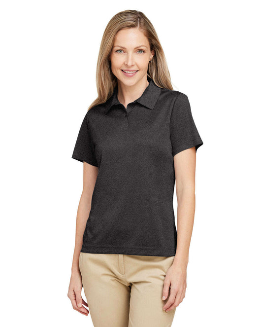 Team 365 Ladies’ Zone Sonic Heather Performance Polo TT51HW - BLACK HEATHER / XS - Polos