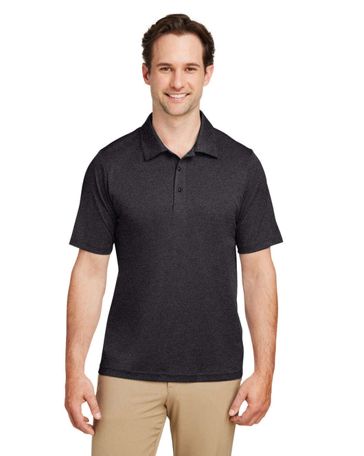 Team 365 Men’s Zone Sonic Heather Performance Polo TT51H - BLACK HEATHER / XS - Polos
