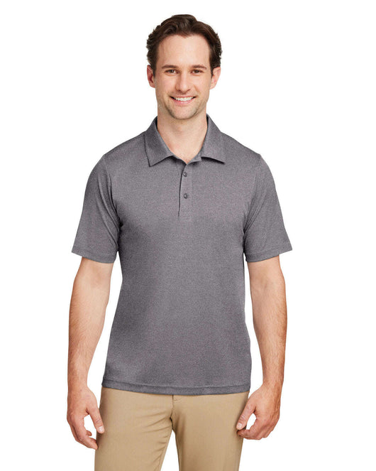 Team 365 Men’s Zone Sonic Heather Performance Polo TT51H - DARK GREY HEATHR / XS - Polos