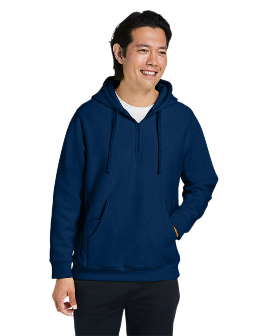 Team 365 Unisex Zone HydroSport™ Heavyweight Quarter-Zip Hooded Sweatshirt TT97 - SPORT DARK NAVY / XS - Sweatshirts