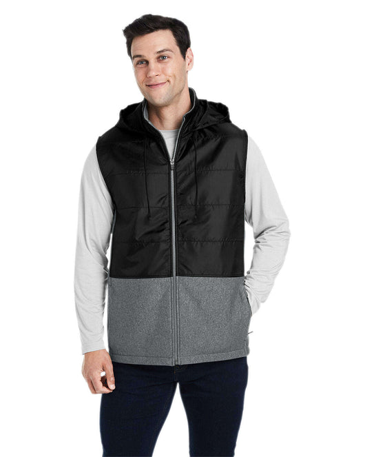 Team 365 Unsiex Zone HydroSport™ Hybrid Vest TT99 - DK GRY HTH / BLK / XS - Outerwear