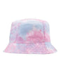 Tie-dye bucket hat ideal for embroidery or printing, featuring vibrant tie-dye pattern