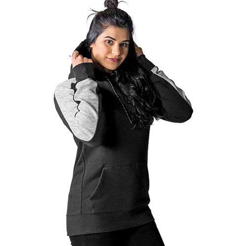 Timberlea T2002 - Unisex Fleece Colourblock Hoodie - Black/Oxford Grey / XS - Sweatshirts & Hoodies