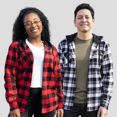 Timberlea T4000 - Unisex Flannel Hoody - Red/Black / XS - Sweatshirts & Hoodies