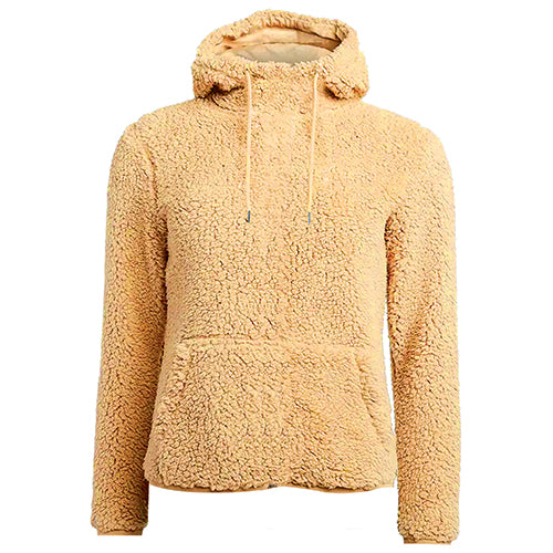 Timberlea T5002 - Unisex Shearling Sherpa Fleece Hoodie - TAN / XS - Hoodie