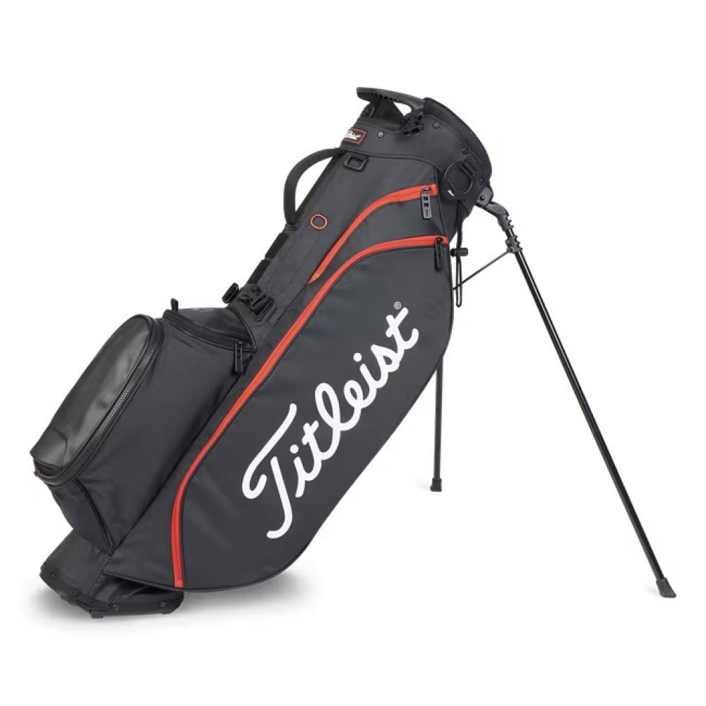Titleist Players 4 Stand Bag – Lightweight & Durable - Black/Red - Golf