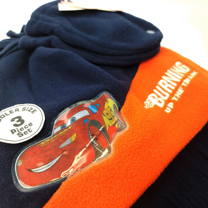 Toddler - Cars 3pcs set Winter hat Mittens & Scarf - Character Knit Toque Set