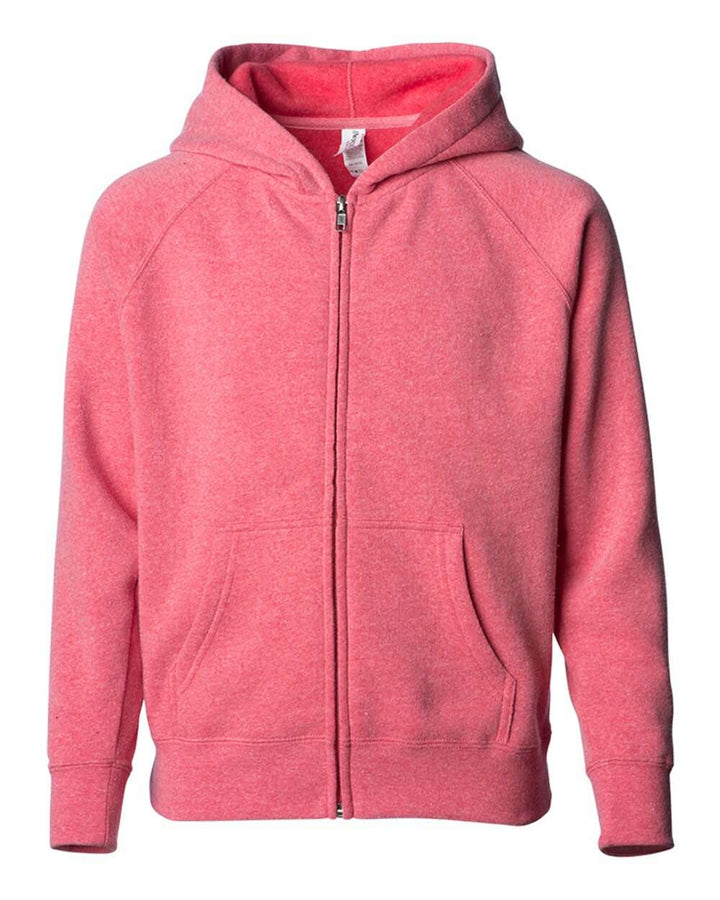 Toddler Lightweight Special Blend Raglan Zip Hood PRM10TSBZ - Pomegranate / 2T - Sweatshirts & Hoodies