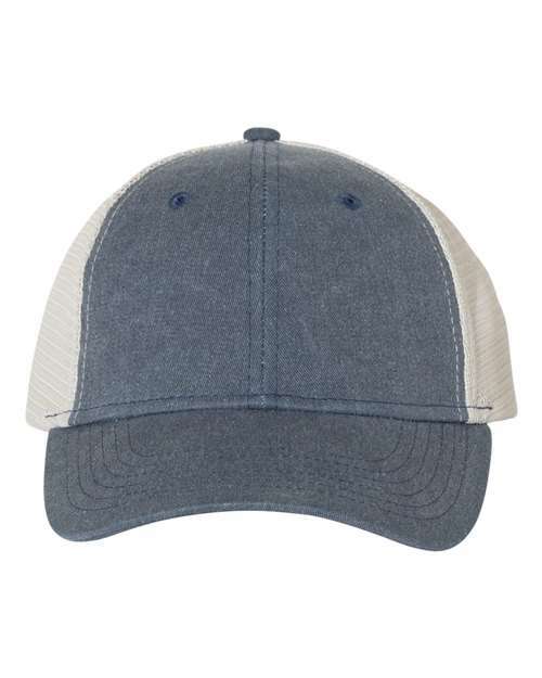 Toronto live screen printing custom apparel pigment-dyed cap ca - Navy/ Stone / Adjustable