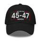 Trump 45-47 MAGA Embroidered Dad Hat - Black