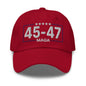 Trump 45-47 MAGA Embroidered Dad Hat - Cranberry
