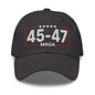Trump 45-47 MAGA Embroidered Dad Hat - Dark Grey