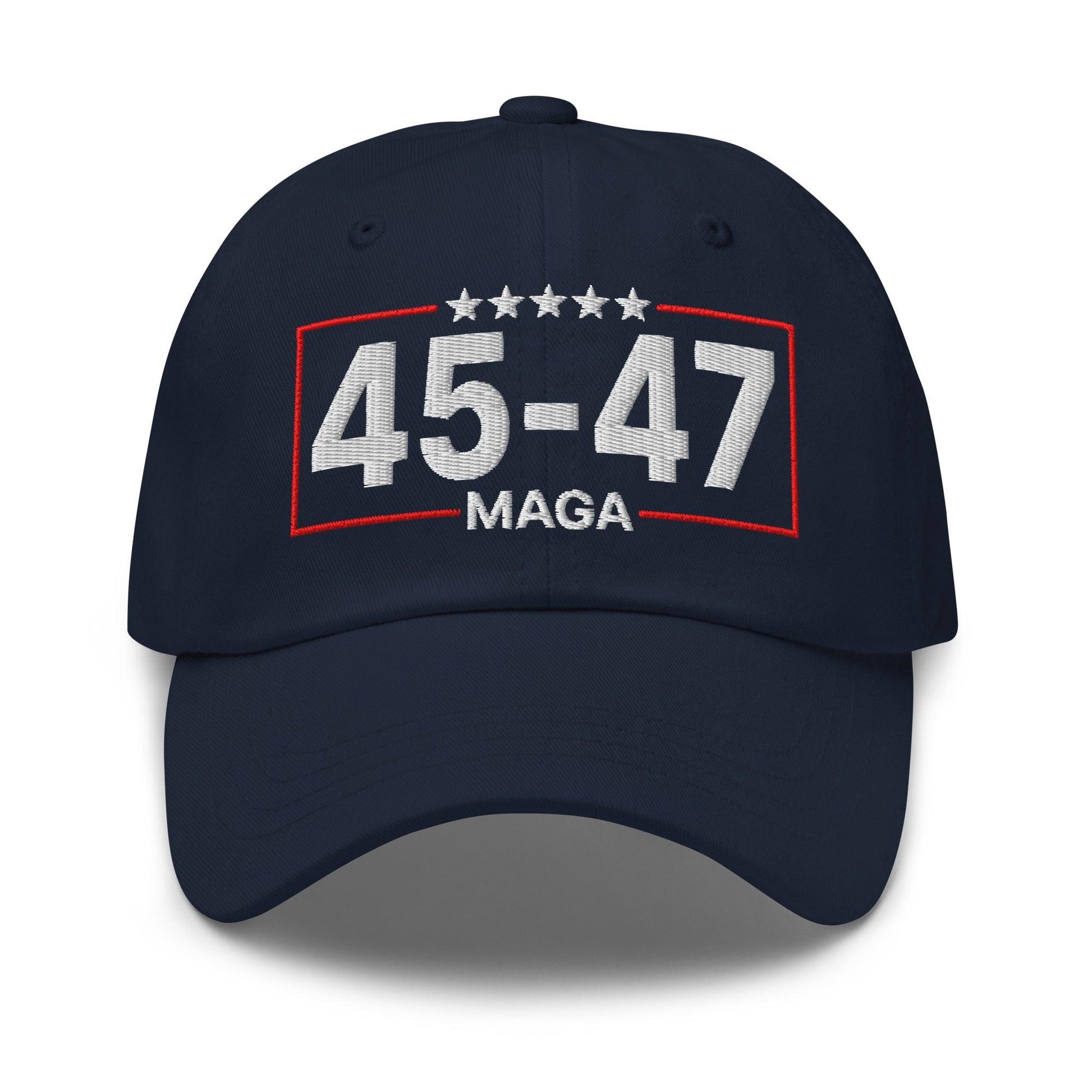 Trump 45-47 MAGA Embroidered Dad Hat - Navy