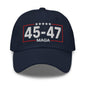 Trump 45-47 MAGA Embroidered Dad Hat - Navy