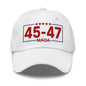 Trump 45-47 MAGA Embroidered Dad Hat - White