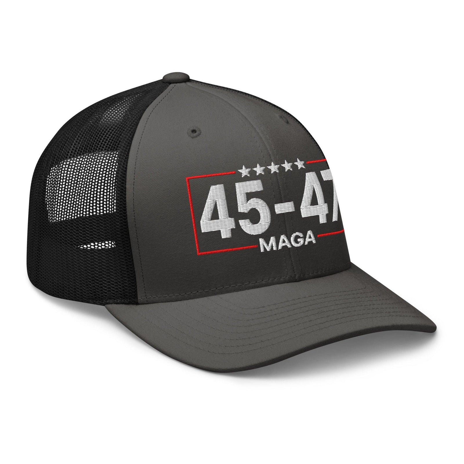 Trump 45-47 MAGA Embroidered Mesh Trucker Hat