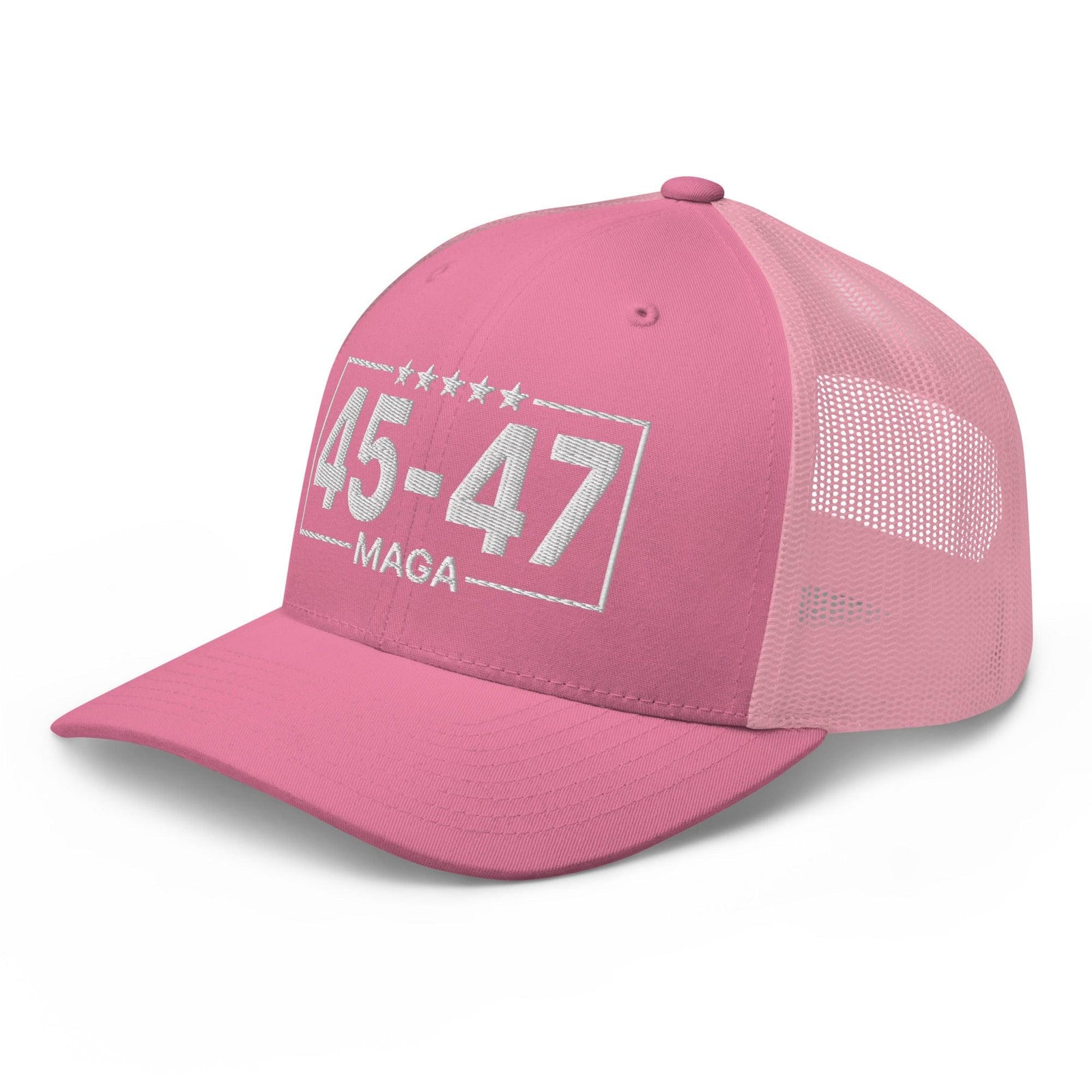 Trump 45-47 MAGA Embroidered Mesh Trucker Hat