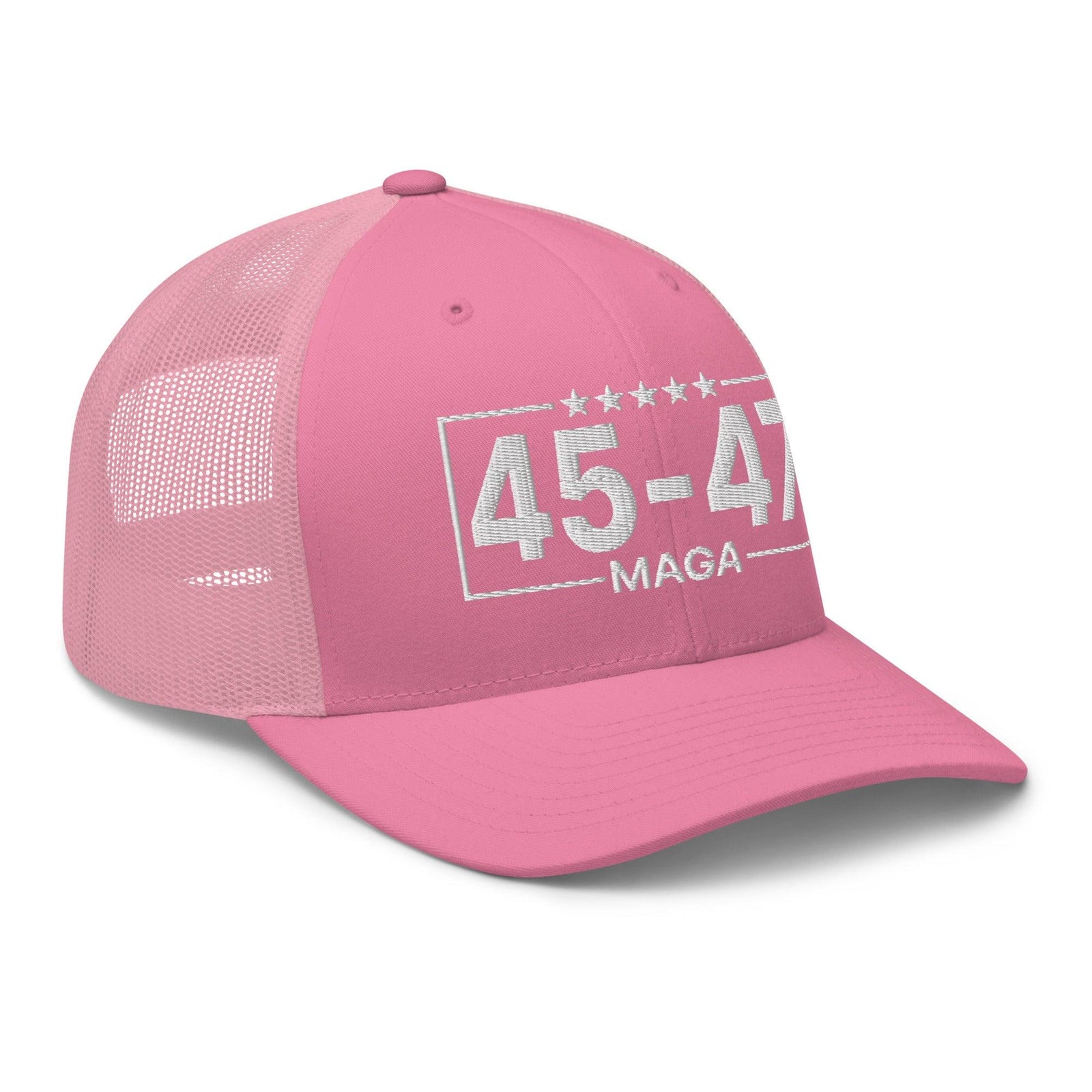 Trump 45-47 MAGA Embroidered Mesh Trucker Hat