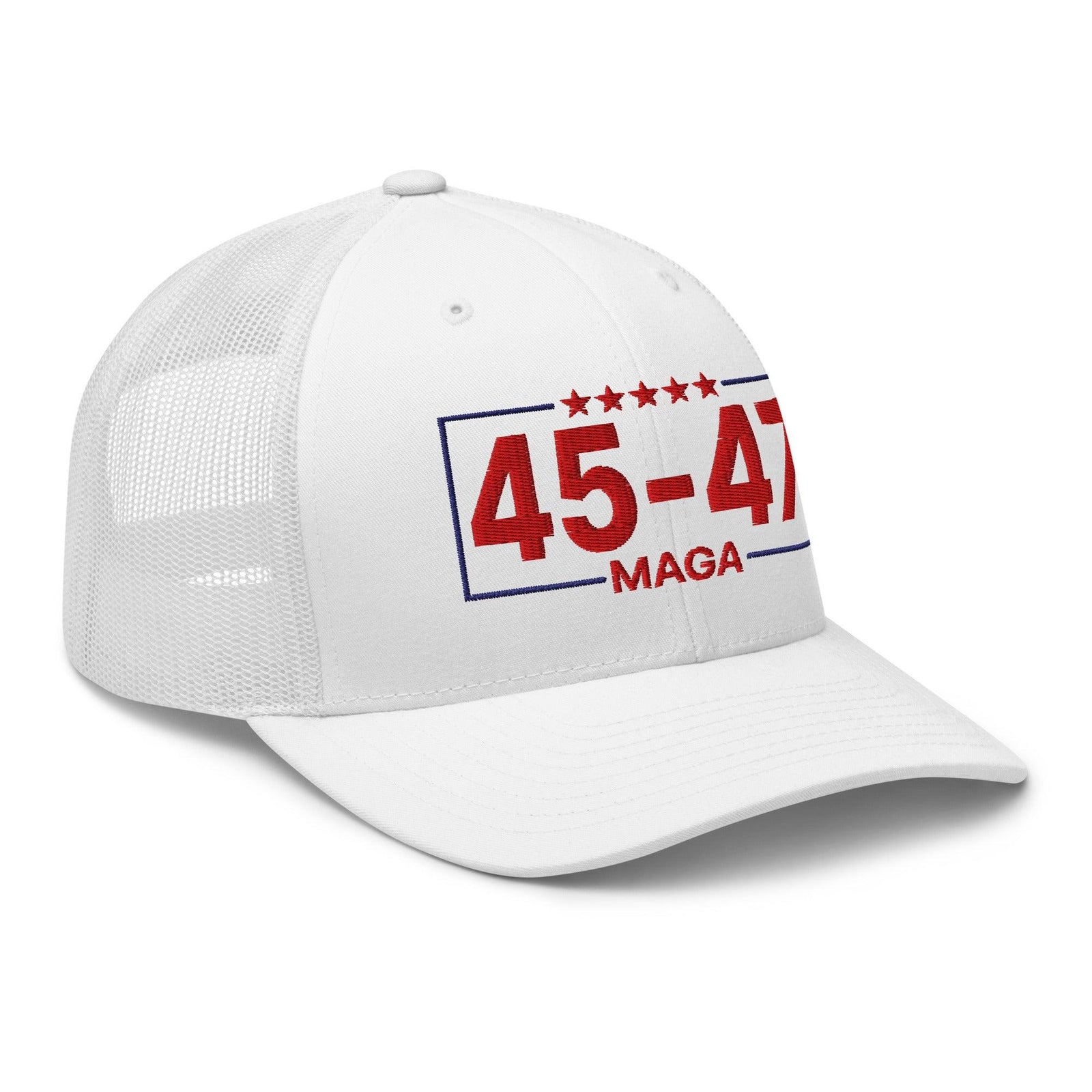 Trump 45-47 MAGA Embroidered Mesh Trucker Hat