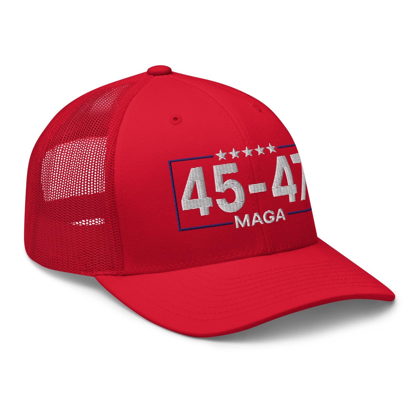 Trump 45-47 MAGA Embroidered Mesh Trucker Hat