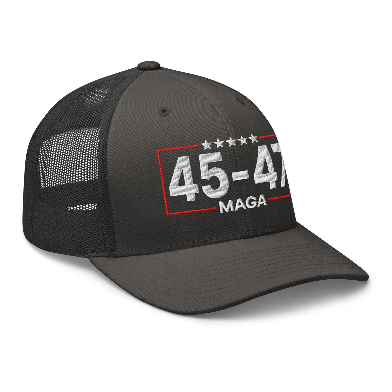 Trump 45-47 MAGA Embroidered Mesh Trucker Hat