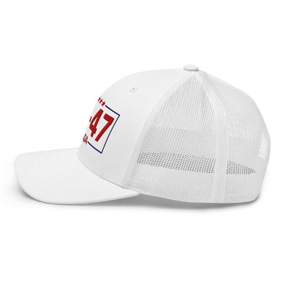 Trump 45-47 MAGA Embroidered Mesh Trucker Hat