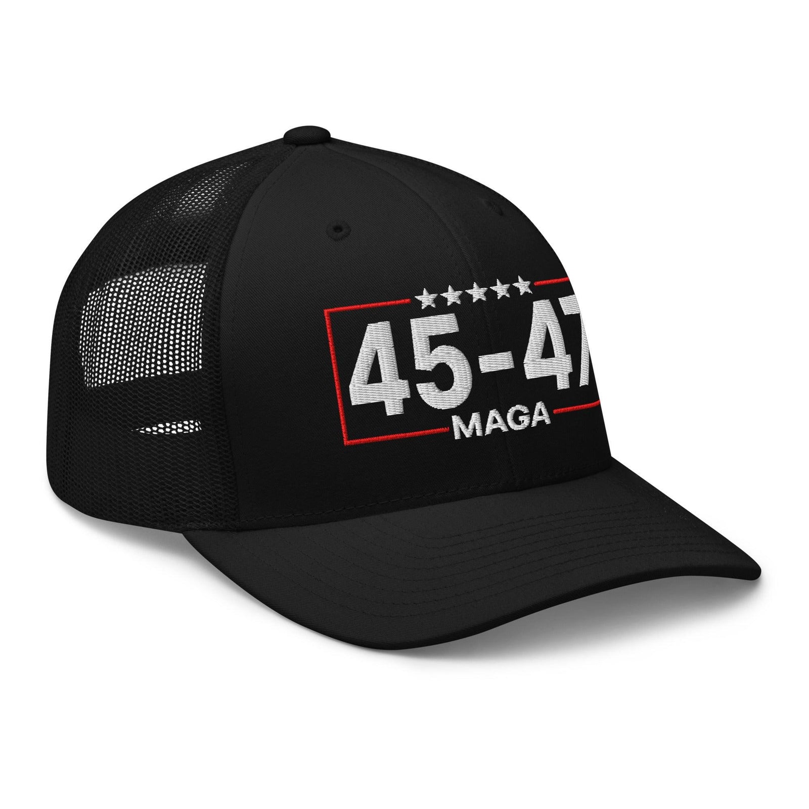 Trump 45-47 MAGA Embroidered Mesh Trucker Hat
