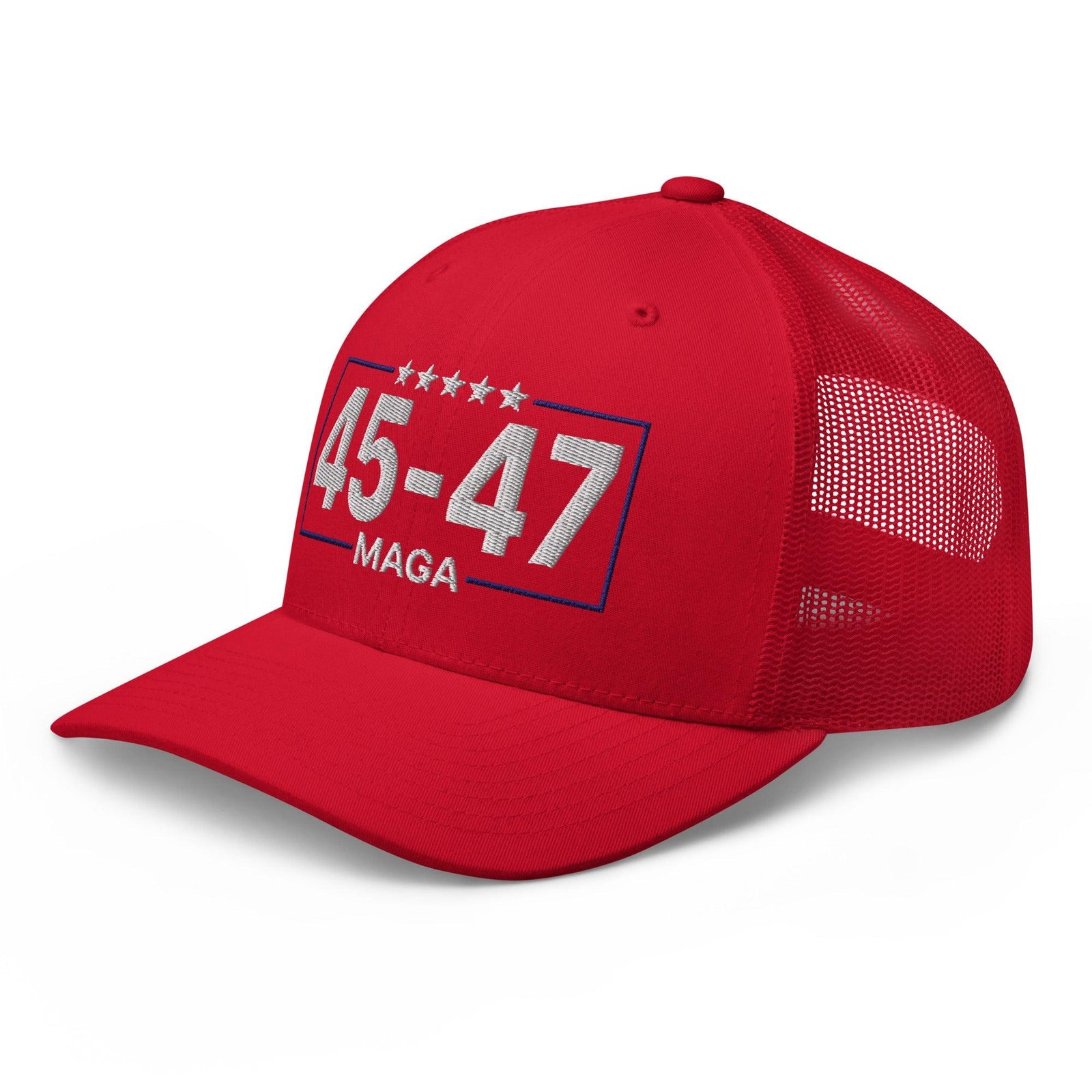 Trump 45-47 MAGA Embroidered Mesh Trucker Hat