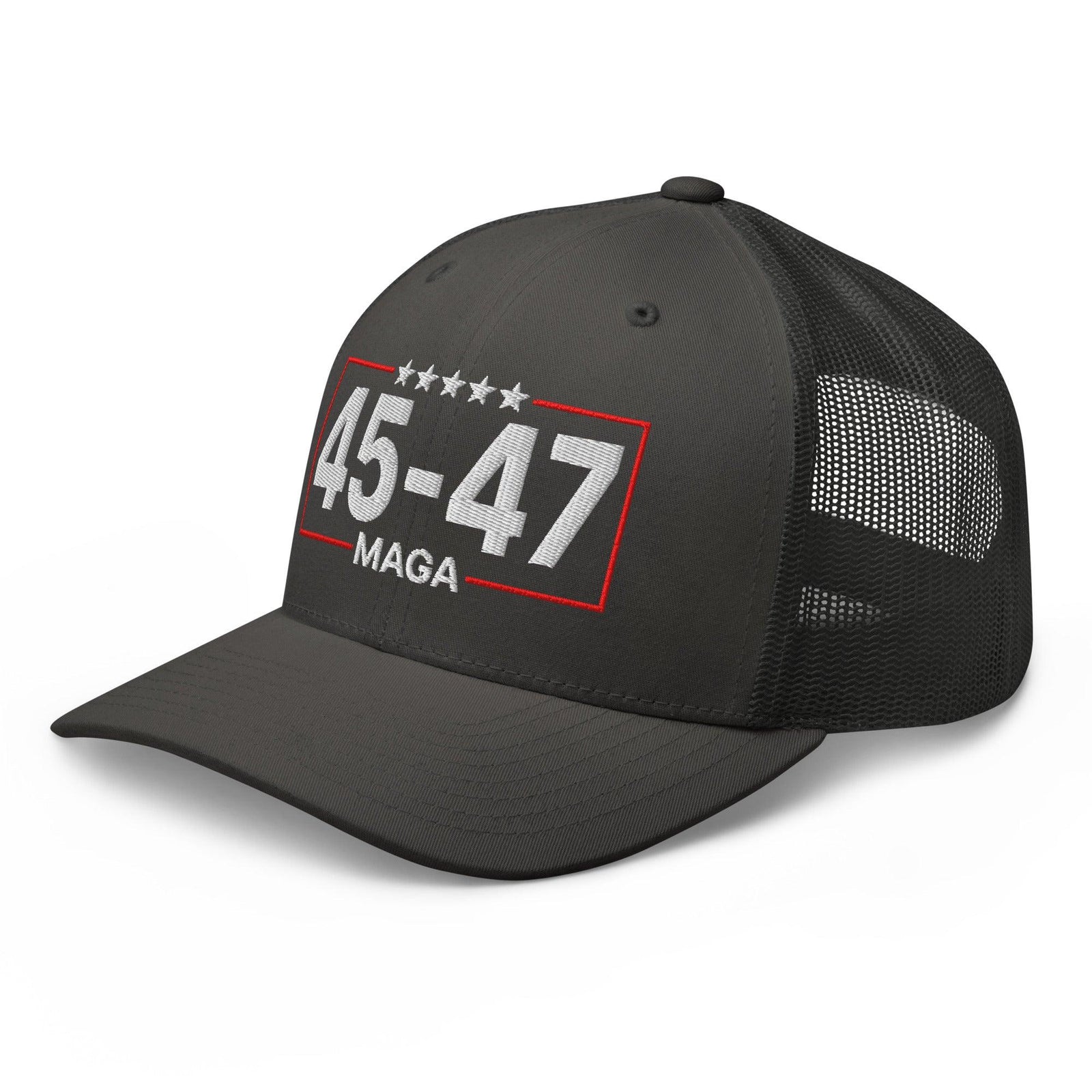 Trump 45-47 MAGA Embroidered Mesh Trucker Hat