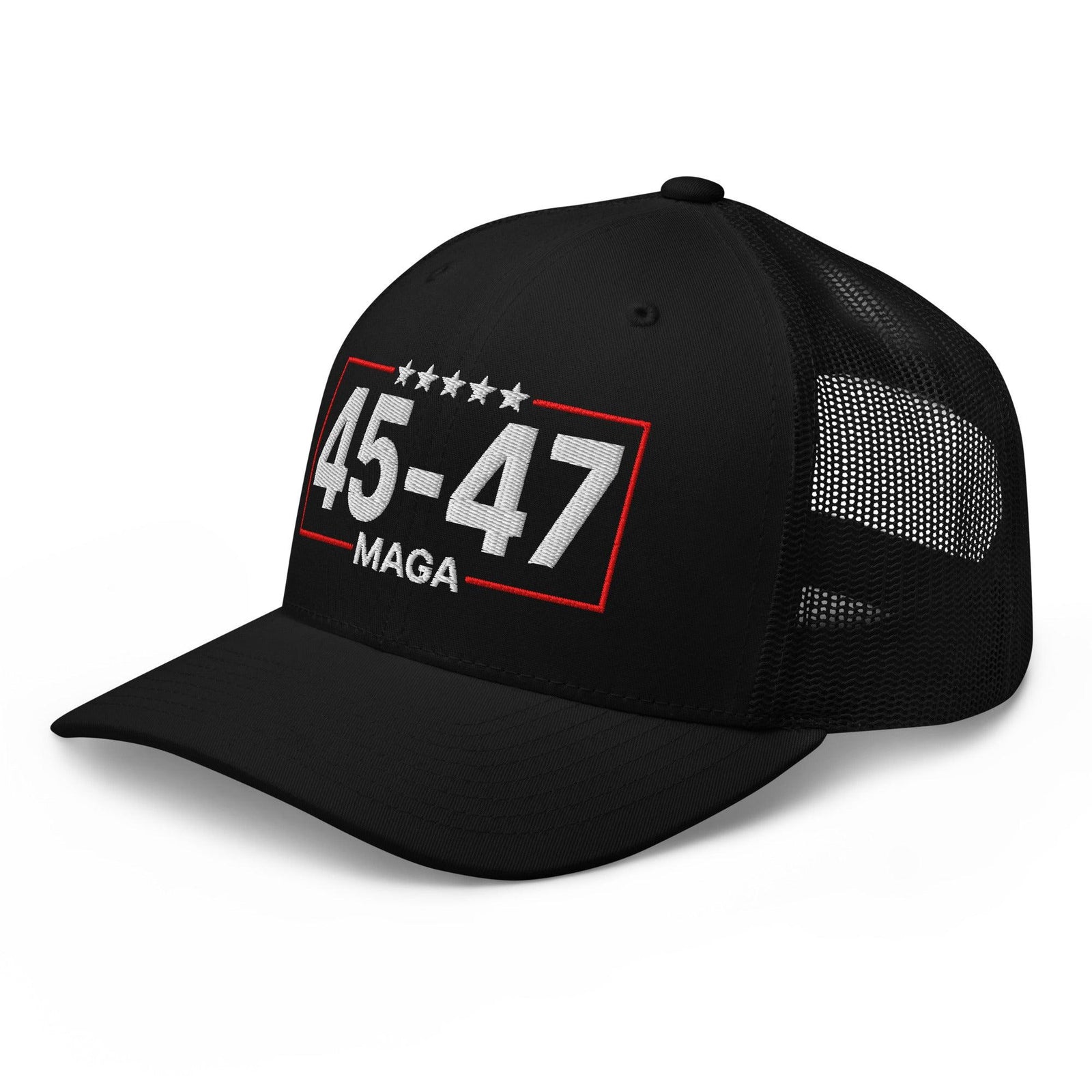 Trump 45-47 MAGA Embroidered Mesh Trucker Hat