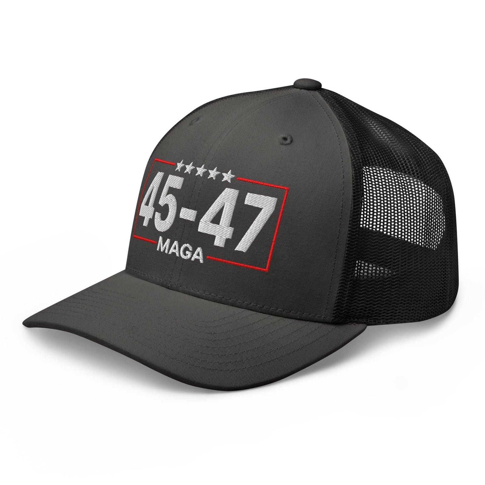 Trump 45-47 MAGA Embroidered Mesh Trucker Hat