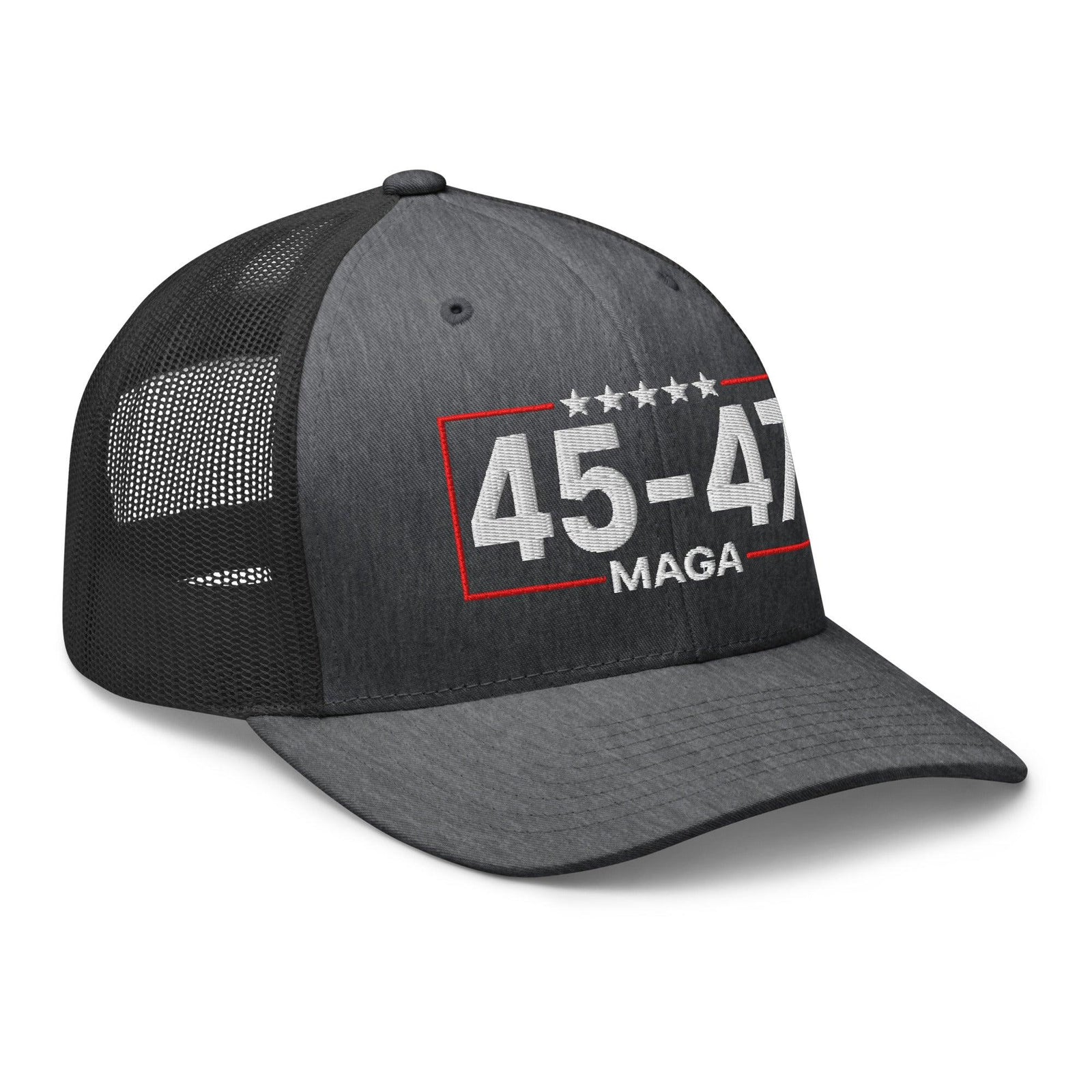 Trump 45-47 MAGA Embroidered Mesh Trucker Hat