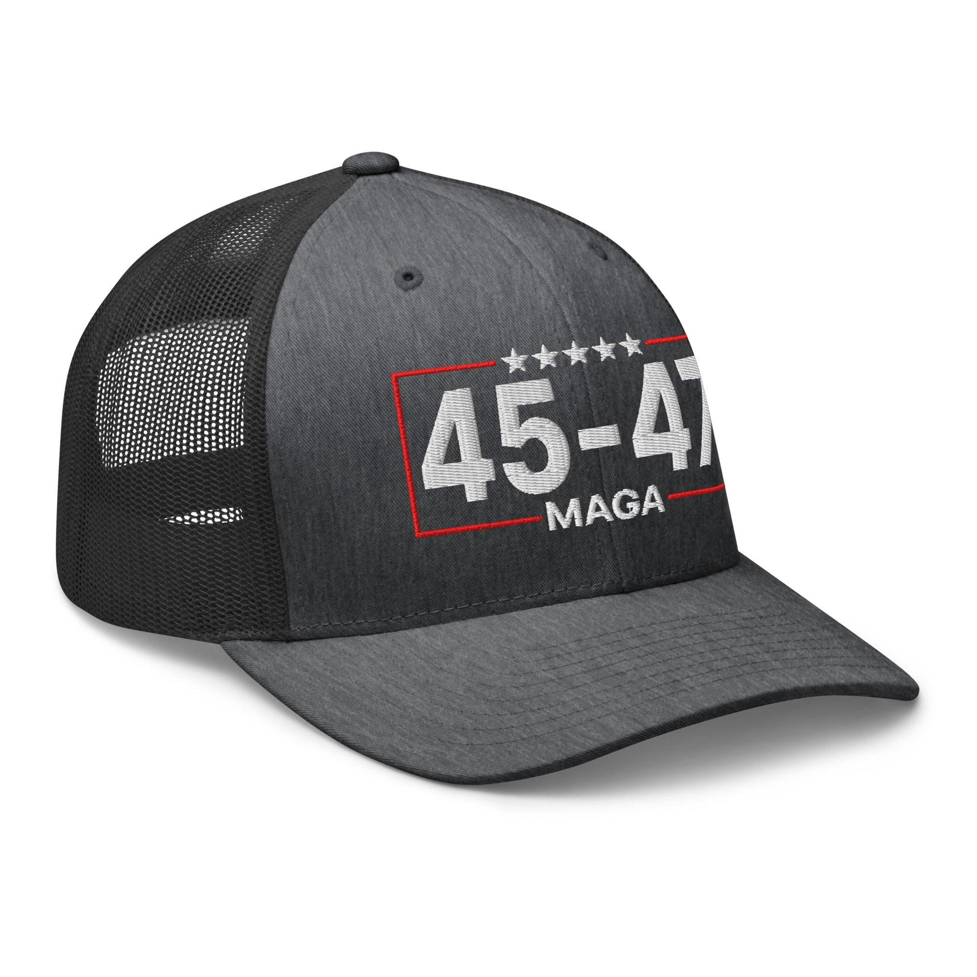 Trump 45-47 MAGA Embroidered Mesh Trucker Hat