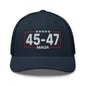 Trump 45-47 MAGA Embroidered Mesh Trucker Hat - Navy