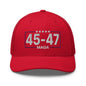 Trump 45-47 MAGA Embroidered Mesh Trucker Hat - Red