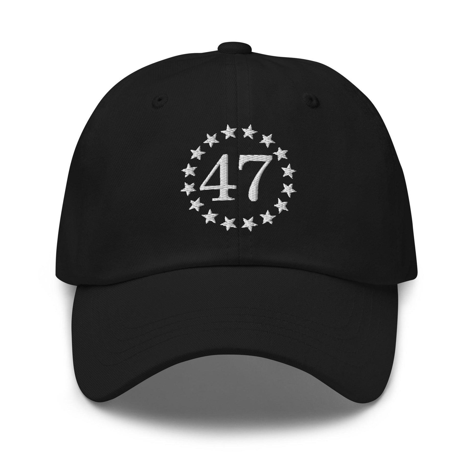 Trump 47 Embroidered Dad Hat - Black