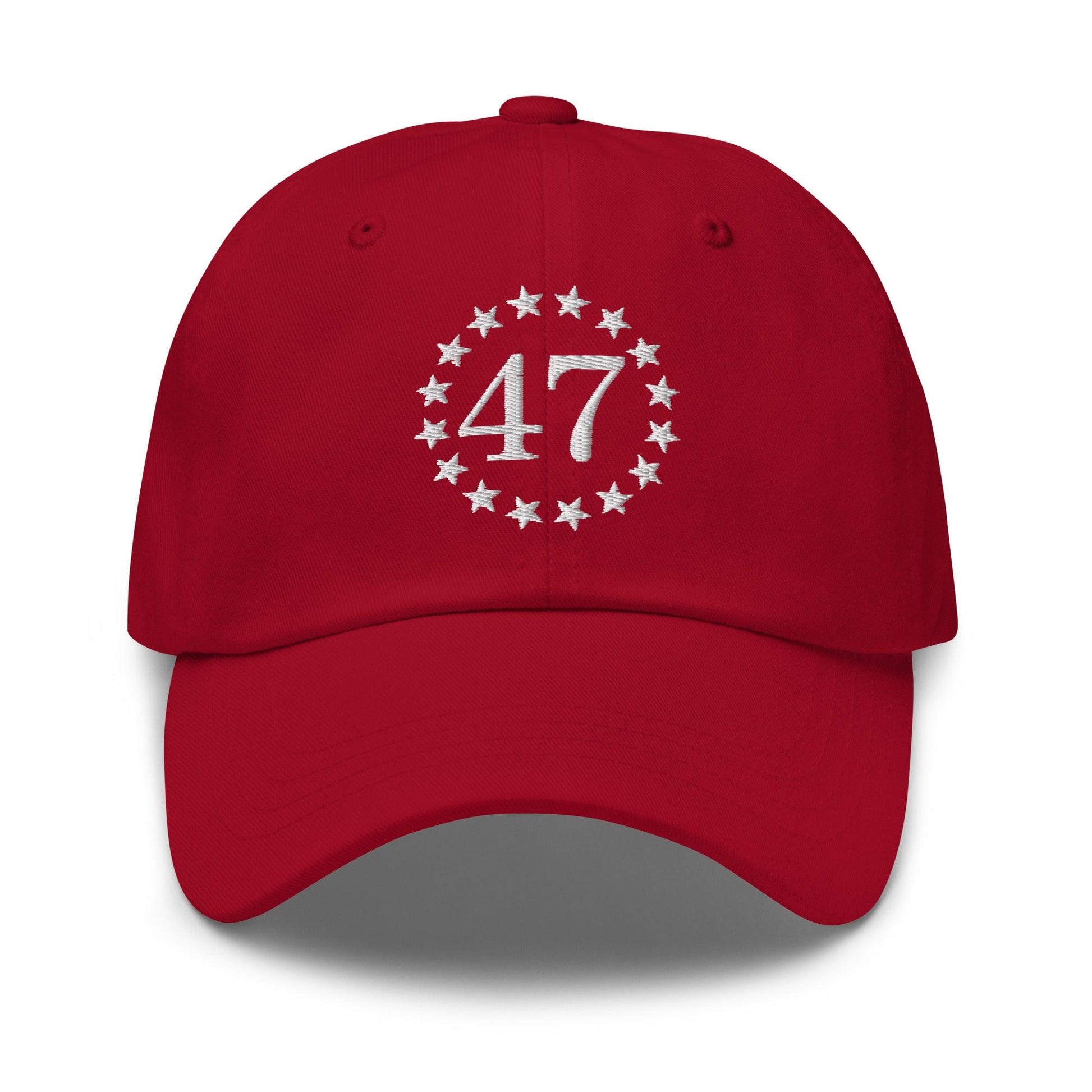 Trump 47 Embroidered Dad Hat - Cranberry