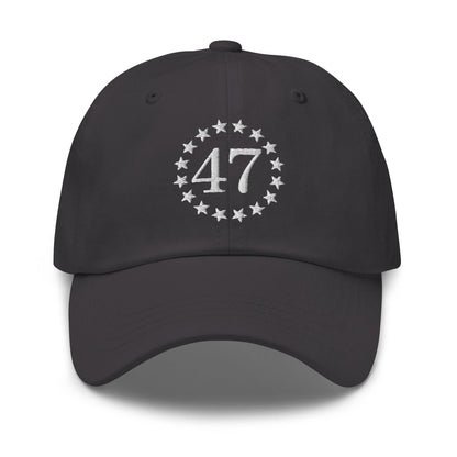 Trump 47 Embroidered Dad Hat - Dark Grey
