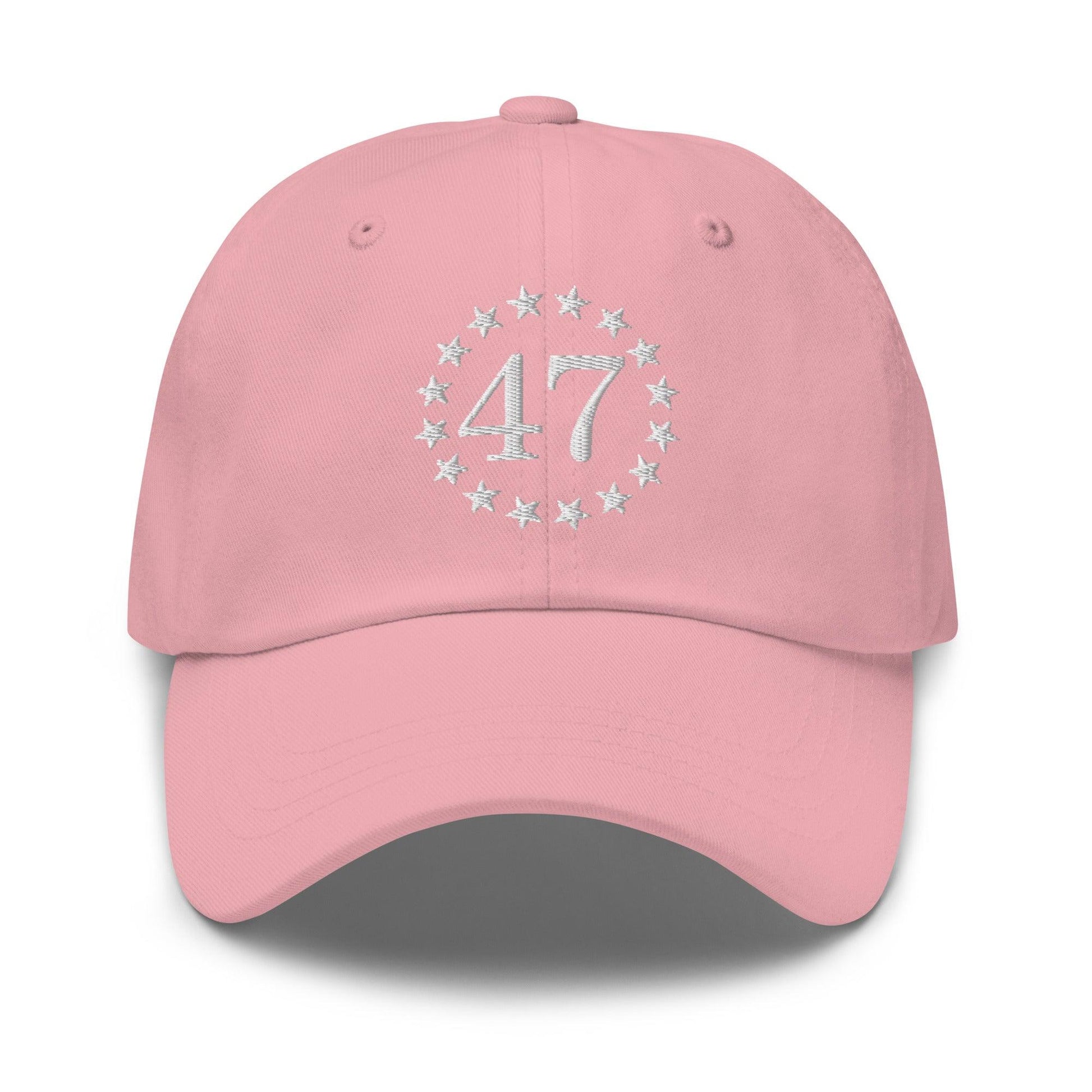 Trump 47 Embroidered Dad Hat - Pink