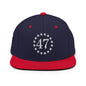 Trump 47 Embroidered Flat Bill Brim Snapback Hat - Navy/ Red