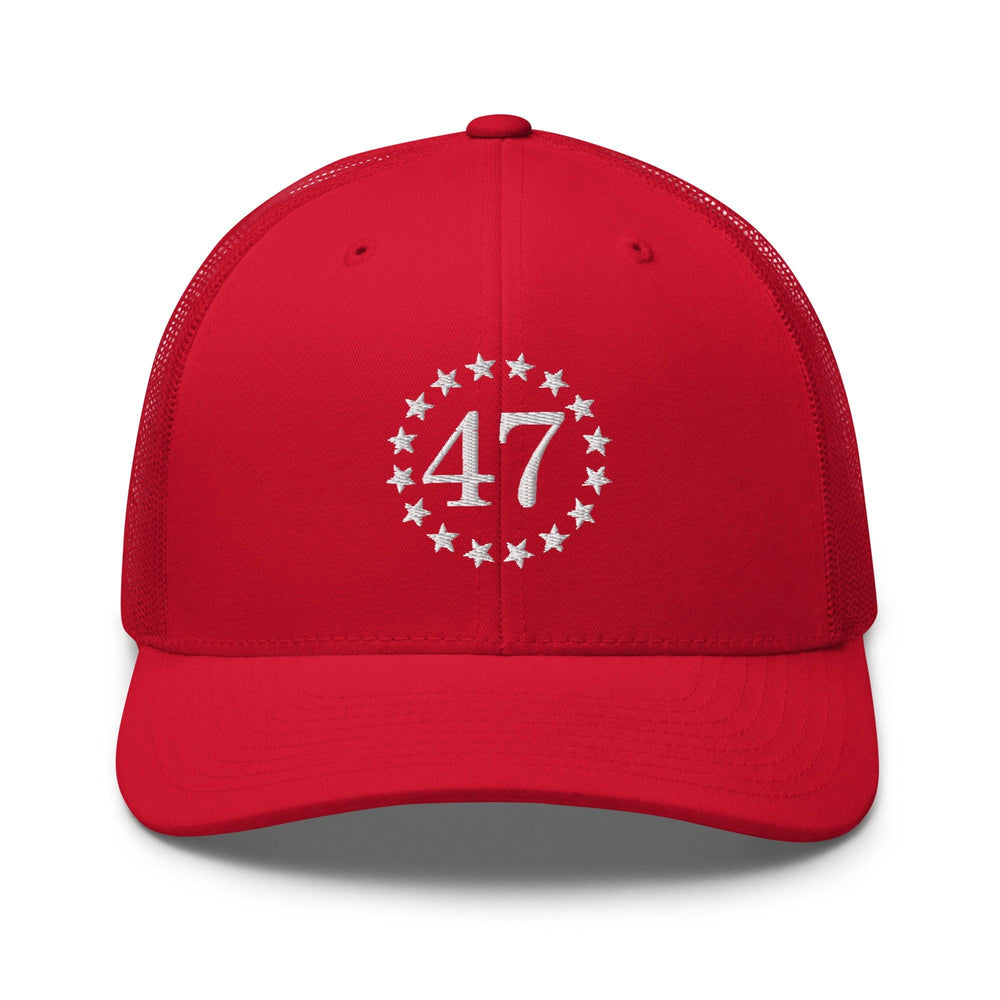 Trump 47 Embroidered Mesh Trucker Hat - Red