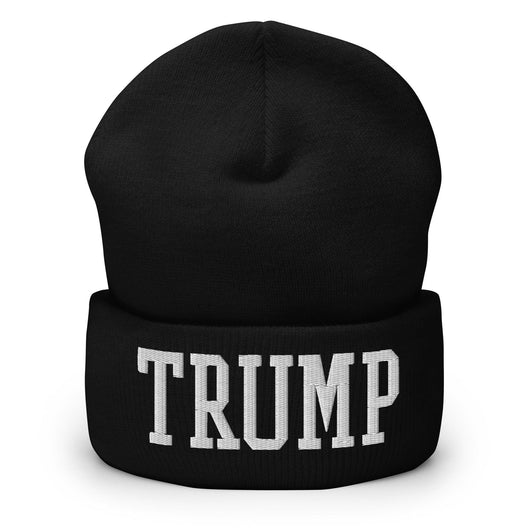 Trump Embroidered Knit Cuffed Beanie - Black