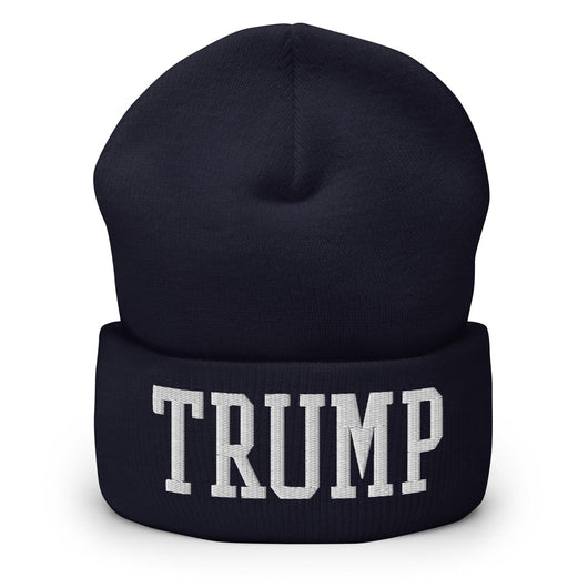 Trump Embroidered Knit Cuffed Beanie - Navy
